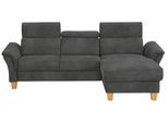Ecksofa OTTO HOME "Conville L-Form", grau (anthrazit), B:256cm H:84cm T:167cm, 100% Polyester, Sofas, Ecksofa, Federkern, wahlweise mit Schlaffunktion und Bettkasten bzw. Stauraum