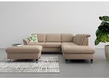 Ecksofa SIT & MORE "Maggiore L-Form", grau (taupe), B:261cm H:88cm T:224cm, 98% Polyester, 2% Polyamid, Sofas, Ecksofa, wahlweise mit Kopfteilverstellung, Schlaffunktion und Stauraum