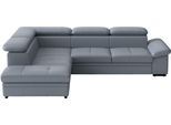 Ecksofa SIT & MORE "Viola, L-Form, Leder, B: 249 cm", grau (graublau), B:249cm H:73cm T:226cm, Sofas, Ecksofa, optional mit Schlaffunktion