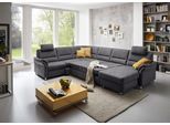 Wohnlandschaft DIE PLANBAR "ZE-EM16033 U-Form, Breite 330 cm", grau (mammut grau), B:330cm T:262cm, 100% Polyester, Sofas, Wohnlandschaft, wahlweise mit Kopfstützen und Schlaffunktion