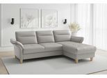 Ecksofa SIT & MORE "Pamela L-Form, Leder, B: 218 und 230 cm", light grau, B:230cm H:90cm T:164cm, Sofas, Ecksofa, optional Armteilverstellung, Schlaffunktion & Bettkasten