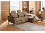 Ecksofa HOME AFFAIRE "Palace L-Form", grau (taupe), B:266cm H:89cm T:164cm, Struktur fein (100% Polyester);Struktur (100% Polyester);Luxus-Microfaser Lederoptik (100% Polyester), Sofas, Ecksofa, incl. Sitztiefenverstellung, wahlweise mit Schlaffunktion und Stauraum