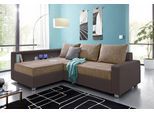 Ecksofa COLLECTION AB "Relax L-Form, B: 223 cm", braun (braun, cappucino), B:223cm H:84cm T:91cm, Zierkissen: 100%Polyester;Struktur (100% Polyester);Microfaser PRIMABELLE (100% Polyester);Kunstleder SOFTLUX / Struktur (80% Polyester, 20% Acryl);Microfaser PRIMABELLE (100% Polyester) / Struktur (80% Polyester, 20% Acryl), Sofas, Ecksofa, Schlaffunktion, Bettkasten, Regal & 1 Zierkissen, optional L