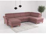 Wohnlandschaft OTTO HOME "Glendale, U-Form", rosa (aubergine), B:321cm H:84cm T:193cm, 100% Polyester, Sofas, Wohnlandschaft, inkl. Kopfteilverstellung, wahlweise mit Vorziehsitz und Bettkasten
