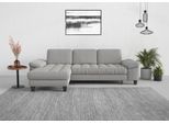 Ecksofa SIT & MORE "Westham L-Form", silber, B:275cm H:88cm T:172cm, 90% Polyester 10% Polyamid, Sofas, Ecksofa, Recamiere, mit oder ohne Schlaffunktion, Bettkasten, Füße wengefarben