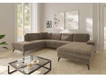 Wohnlandschaft SIT & MORE "Morris Jubi U-Form, B: 300 cm", braun (hellbraun), B:300cm H:83cm T:202cm, 100% Polyester, Sofas, Wohnlandschaft, mit Armteilfunktion & 1 Zierkissen, optional Schlaffunktion