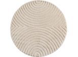 Teppich AYYILDIZ TEPPICHE "ART 1122 , auch als Läufer und in Rund erhältlich", creme, H:8mm Ø:160cm, Teppiche, Teppich, Boho Design, 3D Optik, Struktur Hoch Tief, skandinavisch, Wohnzimmer