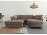 Ecksofa SIT & MORE "Apulia L-Form", grau (taupe), B:250cm H:78cm T:212cm, Webstoff (100% Polyester);Struktur weich (90% Polyester, 10% Polyamid);Luxus-Micofaser Euphoria (100% Polyester);Samtoptik (100% Polyester), Sofas, Ecksofa, wahlweise Schlaffunktion, Bettkasten und Kopf- und Armteilverstellung
