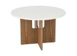Livetastic , Weiß, Eichefarben , Holz, Wellpappe , Esche , furniert , rund , 75 cm ,
