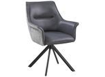 Livetastic , Grau, Schwarz, Hellgrau , Metall, Textil , 68x86x68 cm , Sitzfläche 360° drehbar ,