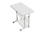 Livingandhome Laptoptisch, Weiß, Metall, 37x90x60 cm, Arbeitszimmer, Schreibtische, Laptoptische