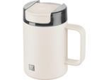 Thermobecher ZWILLING "Thermo Plus", beige (cream), B:8,5cm H:13,5cm, Edelstahl, Trinkgefäße, Thermobecher, Edelstahl, Doppelwandig, To-Go, Auslaufsicher