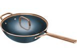 Wok ZWILLING "Milano", blau, B:30cm H:13,5cm L:58cm Ø:30cm, Pfannen, Wok, Keramik-Antihaftbeschichtung, Induktion, Made in Italy