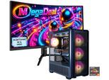 COUGAR Gaming-PC-Komplettsystem "MegaDeal MX600 BK 2844 AMD Ryzen 5 7500F 32GB DDR5 1TB SSD RTX 5060Ti", Energieeffizienz: F, schwarz, Microsoft Windows 11 Home (64 Bit), 32 GB RAM 1.000 GB SSD, Computer_Komplettsysteme, Windows 11, DDR5 RAM + MSI MAG 342CQR E2 Curved Monitor 86cm (34"), Gaming-PC-Komplettsystem