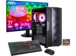 GAMEMAX Gaming-PC-Komplettsystem "MegaDeal Diamond BK 2831 AMD Ryzen 5 7500F 16GB DDR5 1TB SSD RTX 5060", Energieeffizienz: D, schwarz, Microsoft Windows 11 Home (64 Bit), 16 GB RAM 1.000 GB SSD, Computer_Komplettsysteme, Windows 11, DDR5 RAM + MSI PRO MP272L LCD-Monitor, 68,6cm (27"), Gaming-PC-Komplettsystem