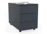 Container VCM "Rollcontainer Beistellcontainer Dalosa 70 cm", schwarz (anthrazit), B:39cm T:70cm, Obermaterial: 100% Holz Wood., Rollwagen, Container