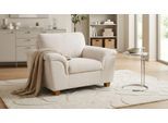 Sessel OTTO HOME "Eggery Sitzbreite 58 cm, Holzfüße", beige (creme), B:120cm H:81cm T:97cm, 100% Polyester, Sessel, Sessel, aus pflegeleichtem, weichem Luxus-Microfaser