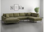 Wohnlandschaft TRENDS BY HG "Summer", grün (b882 memphis 11 olive), B:360cm H:86cm T:195,5cm, 90% Polyester;10% Nylon, Sofas, Wohnlandschaft, U-Form, B: 360cm in Cord & Struktur