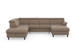 Wohnlandschaft SIT & MORE "Marano U-Form", grau (taupe), B:304cm T:216cm, 98% Polyester, 2% Polyamid, Sofas, Wohnlandschaft, inklusive Kopfteilverstellung, optional Schlaffunktion & Bettkasten