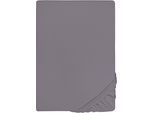 Spannbettlaken BIBERNA "THEA Baumwoll-Jersey mit Elasthan, 160 g/m²", silber (silber, grau), 1 Stk., Jersey-Elasthan, 140-160x200-220 25cm, Jersey-Elasthan, Obermaterial: 97% Baumwolle, 3% Elasthan, Bettlaken, Spannbettlaken, Bettlaken für Matratzen bis 25 cm Höhe, pflegeleicht, bügelfrei