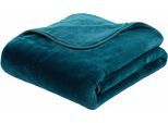 Wohndecke GÖZZE "Premium Cashmere Feeling", blau (petrol), B:180cm L:220cm, Polyester, Wohndecken, Wohndecke, mit premium Cashmere Feeling, Kuscheldecke