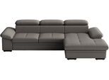 Ecksofa SIT & MORE "Viola, Leder, L-Form, B: 260 cm, mit Armteil- und Kopfteilvertsellung", grau (mocca), B:260cm H:73cm T:174cm, Sofas, Ecksofa, optional mit Schlaffunktion