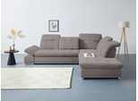 Ecksofa COTTA "Holiday L-Form mit Sitztiefen-, Armteil- und Kopfteilverstellung", grau (elephant), B:310cm H:86cm T:265cm, 100% Polyester, Sofas, Ecksofa, wahlweise mit Schlaffunktion & Bettkasten
