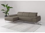 Ecksofa OTTO HOME "Caluna", grau (delphine), B:280cm H:81cm T:174cm, Sofas, Ecksofa, Inkl.Sitztiefenverstellung, wahlweise mit Kopf- und Armteilverstellung