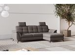 Ecksofa SIT & MORE "Zora", grau (fango), B:262cm H:92cm T:164cm, 100% Polyester, Sofas, Ecksofa, wahlweise mit Schlaffunktion und Bettkasten