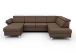 Wohnlandschaft SIT & MORE "Vincenzo U-Form", braun, B:317cm H:84cm T:93cm, Sofas, Wohnlandschaft, inklusive Kopfteilverstellung, optional Schlaffunktion & Bettkasten