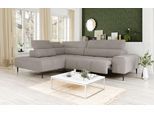 Ecksofa OTTO HOME "Theo L-Form, B: 298 cm", grau (elephant), B:298cm T:222cm, 100% Polyester (PES), Sofas, Ecksofa, mit Kopfteilverstellung, optional Sitztiefenverstellung