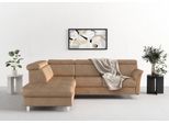 Ecksofa SIT & MORE "Marano L-Form", braun (macciato), B:252cm T:216cm, 100% Polyester, Sofas, Ecksofa, inklusive Kopfteilverstellung, optional Schlaffunktion & Bettkasten