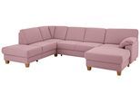 Wohnlandschaft HOME AFFAIRE "Belfort U-Form", rosa (altrosa), B:314cm H:88cm T:91cm, Luxus-Microfaser Vintageoptik(100% Polyester);Struktur fein ( 100% Polyester);Luxus-Microfaser ALTARA NUBUCK (100% Polyester), Sofas, Wohnlandschaft, mit Federkern, wahlweise mit Schlaffunktion und Stauraum