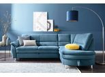 Ecksofa SIT & MORE "Cardoso L-Form", blau (azur), B:250cm H:90cm T:175cm, Luxus-Microfaser (90% Polyester, 10% Polyamid);Flachgewebe (100% Polyester);Struktur (100% Polyester), Sofas, Ecksofa, mit Federkern, wahlweise mit Schlaffunktion und Schubkasten
