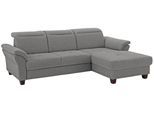 Ecksofa OTTO HOME "Solvei L-Form", grau, B:255cm H:104cm T:185cm, Struktur (100% Polyester);Luxus-Microfaser Lederoptik (100% Polyester);Luxus-Microfaser ALTARA NUBUCK (100% Polyester), Sofas, Ecksofa, mit Recamierenabschluß und Sitztiefenverstellung