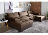 Wohnlandschaft COLLECTION AB "Josy U-Form, B: 307 cm", braun (dunkelbraun, braun), B:307cm H:41cm T:161cm, 100%Polyester, Sofas, Wohnlandschaft, Schlaffunktion & Bettkasten, Federkern
