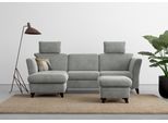 Ecksofa HOME AFFAIRE "Trelleborg L-Form", silber, B:249cm H:86cm T:162cm, 100% Polyester, Sofas, Ecksofa, optional Schlaffunktion und Bettkasten, inkl. Federkern-Polsterung