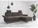Ecksofa OTTO HOME "Rochelle", grau (fango), B:251cm H:93cm T:164cm, 100% Polyester, Sofas, Ecksofa, wahlweise mit Schlaffunktion, Bettkasten und Armteilverstellung