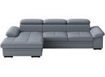 Ecksofa SIT & MORE "Viola, Leder, L-Form, B: 260 cm, mit Armteil- und Kopfteilvertsellung", grau (graublau), B:260cm H:73cm T:174cm, Sofas, Ecksofa, optional mit Schlaffunktion