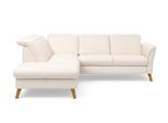 Ecksofa SIT & MORE "Romero L-Form", beige (creme), B:250cm H:91cm T:220cm, 100% Polyester, Sofas, Ecksofa, wahlweise mit oder ohne TV-Funktion, Schlaffunktion, Bettkasten