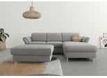 Ecksofa SIT & MORE "Apulia L-Form", grau, B:250cm H:78cm T:185cm, Webstoff (100% Polyester);Struktur weich (90% Polyester, 10% Polyamid);Luxus-Microfaser Euphoria (100% Polyester);Samtoptik (100% Polyester), Sofas, Ecksofa, wahlweise Schlaffunktion, Bettkasten und Kopf- und Armteilverstellung