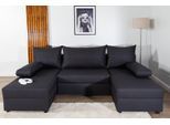 Wohnlandschaft COLLECTION AB "Pico U-Form, B: 252 cm", grau (anthrazit), B:220cm H:39cm T:158cm, 100%Polyester, Sofas, Wohnlandschaft, Schlaffunktion, Bettkasten & 2 Zierkissen