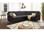 Ecksofa SIT & MORE "Cardoso L-Form", grau (anthrazit), B:249cm H:90cm T:209cm, Flachgewebe (100% Polyester);Struktur (100% Polyester);Luxus-Microfaser (90% Polyester, 10% Polyamid), Sofas, Ecksofa, mit Federkern, wahlweise mit Schlaffunktion und Schubkasten