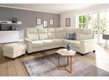 Ecksofa OTTO HOME "Boccaccio L-Form", beige (creme), B:265cm H:104cm T:215cm, Struktur weich (90% Polyester / 10% Polyamid);Luxus-Microfaser (100% Polyester);Luxus-Microfaser Vintageoptik(100% Polyester), Sofas, Ecksofa, mit Federkern, incl. Kopfteilverstellung, wahlweise Schlaffunktion