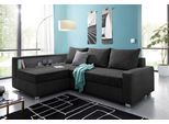 Ecksofa COLLECTION AB "Relax L-Form, B: 223 cm", schwarz (schwarz, schwarz), B:223cm H:84cm T:91cm, Zierkissen: 100%Polyester;Struktur (100% Polyester);Microfaser PRIMABELLE (100% Polyester);Kunstleder SOFTLUX / Struktur (80% Polyester, 20% Acryl);Microfaser PRIMABELLE (100% Polyester) / Struktur (80% Polyester, 20% Acryl), Sofas, Ecksofa, Schlaffunktion, Bettkasten, Regal & 1 Zierkissen, optional
