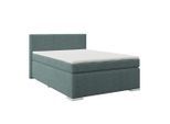 Boxxx Boxspringbett, Blau, Kunststoff, H3, Höhe ca. 14 cm, 140x200 cm, Topper durchgehend, in verschiedenen Größen erhältlich, Schlafzimmer, Betten, Boxspringbetten