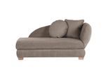 Xora Récamiere Recamiere, Sarah, Taupe, Holz, Eiche, massiv, Füllung: Polyetherschaumkern, 176x85x88 cm, Stoffauswahl, Liegefunktion, Schlafen auf Sitzhöhe, Rücken echt, Wohnzimmer, Sofas & Couches, Sofas, Recamieren