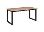Mid.you Esstisch, Schwarz, Eiche Artisan, Metall, Holzwerkstoff, rechteckig, U-Form, 90x76x160-200 cm, ausziehbar, Esszimmer, Tische, Esstische, Esstische ausziehbar