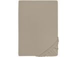 Spannbettlaken BIBERNA "Conny", blau (basalt), 1 Stk., Jersey-Elasthan, 140-160x200-220 40cm, Jersey-Elasthan, Obermaterial: 95% Baumwolle, 5% Elasthan, Bettlaken, Spannbettlaken, hochwertiges Jersey-Elasthan geeignet für Wasser- und Boxspringbetten