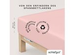 Spannbettlaken SCHLAFGUT "PREMIUM Mako-Zwirn-Jersey, 220 g/m², 95% Bio-Baumwolle, 5% Elasthan", lila (lila light), 1 Stk., Mako-Zwirn-Jersey, 140-160x200-220 30cm, Mako-Zwirn-Jersey, Obermaterial: 95% Baumwolle, 5% Elasthan, Bettlaken, Spannbettlaken, Bettlaken bis 30 cm Höhe, PREMIUM-Qualität langlebig, perfekter Sitz